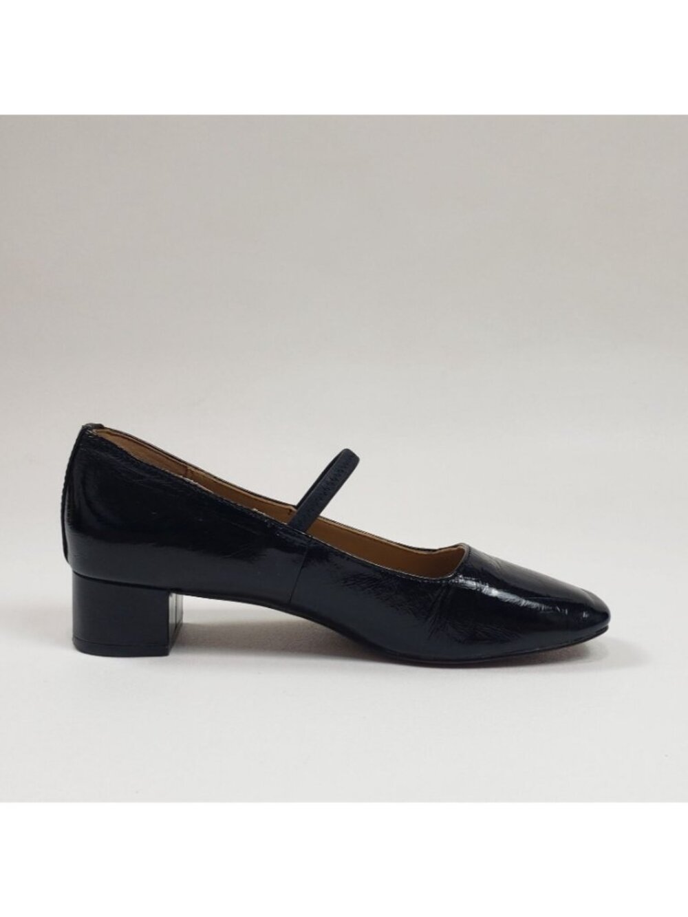 Madewell The Greta Pump True Black Crinkled Patent Leather Mary Jane Strap Sz 7M - Picture 4 of 15